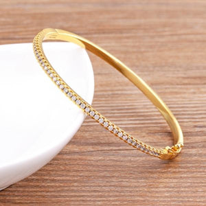 Nidin Colorful CZ Thin Bangles for Women