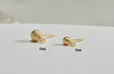 Hand Scrub Earring Material DIY Earrings S925 Silver Needle Bean Ear Stud