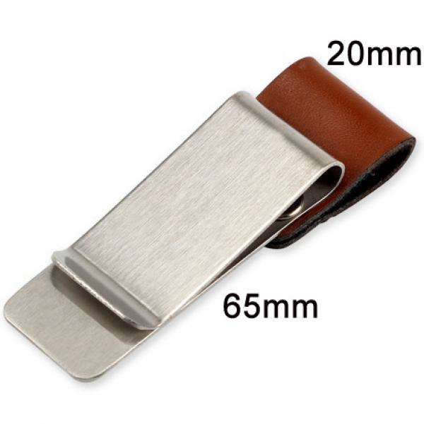 Personalized Metal Leather Pen Holder with Brass Stainless Steel Clip