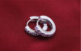 925 Silver Zircon Stud Earrings Elegant Women Jewelry