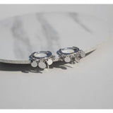 925 Silver Round Star Tassel Ear Ring Unique Girl Jewelry