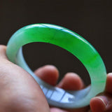 Zheru Jewelry Natural Burmese Jadeite Two-Color Bracelet 54-61mm