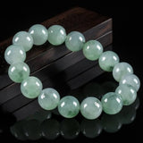 Natural Burmese Jadeite Round Bead Bracelet Men's Women's Jewelry Gift