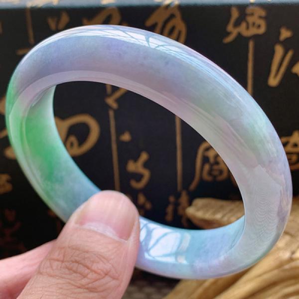 Zheru Jewelry Natural Burmese Jade Two-color 54-64mm Bracelet Princess Gift