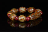 Tibetan Nine Eyes and Three Eyes Dzi Beads Bracelet