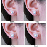 Real Pearl Earrings 925 Sterling Silver Jewelry For Women Stud Earring