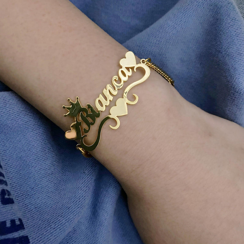 Name Bracelet,Cuban Chain Bracelet,Custom Name Bracelet,Nameplate Bracelet