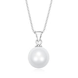 925 Silver Round Ceramic Pendant Necklace for Women Wedding