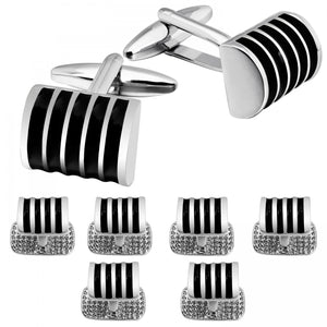 Men's Cufflinks & Tuxedo Studs Set in Gift Box, Wedding Accessories