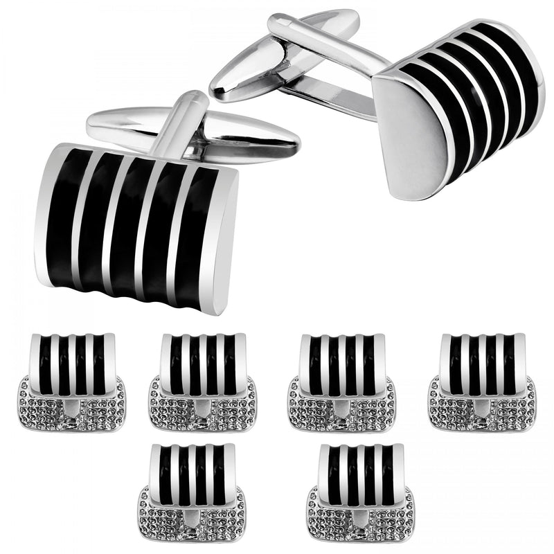 Men's Cufflinks & Tuxedo Studs Set in Gift Box, Wedding Accessories