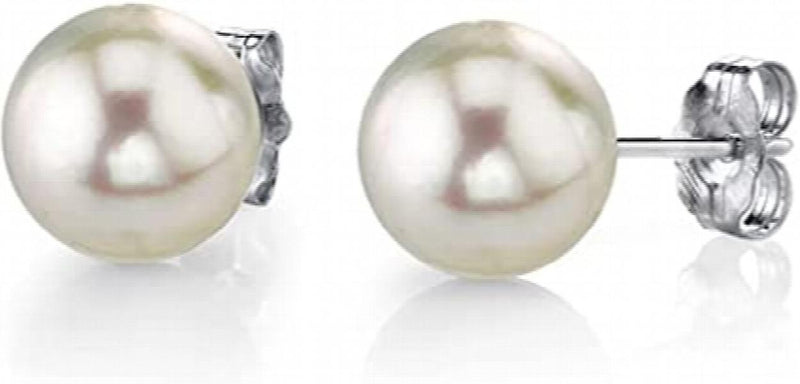 18K Plated Pearl Stud Earrings for Women