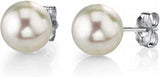 18K Plated Pearl Stud Earrings for Women