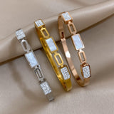 Multicolor Rhinestone Zircon Bangle Bracelet Women Waterproof Jewelry