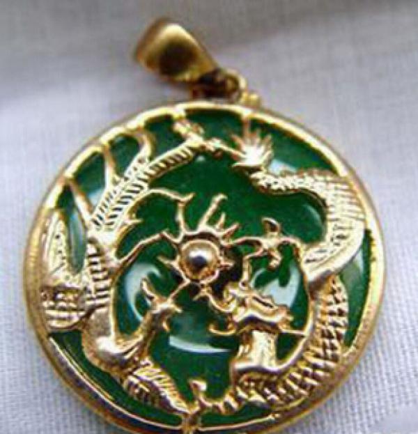 Green Dragon Phoenix Pendant & Necklace