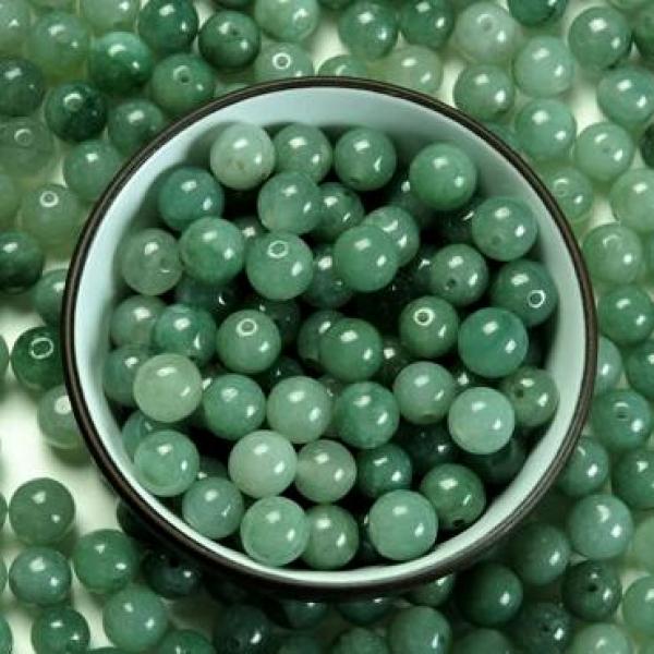 50PCS Natural Jade Jadeite Loose Beads Oil Round Smooth lulutong Bead 7-8mm