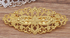 BoYuTe 35*80MM Filigree Flower Hairpin 5 Colors Women Hair Clips
