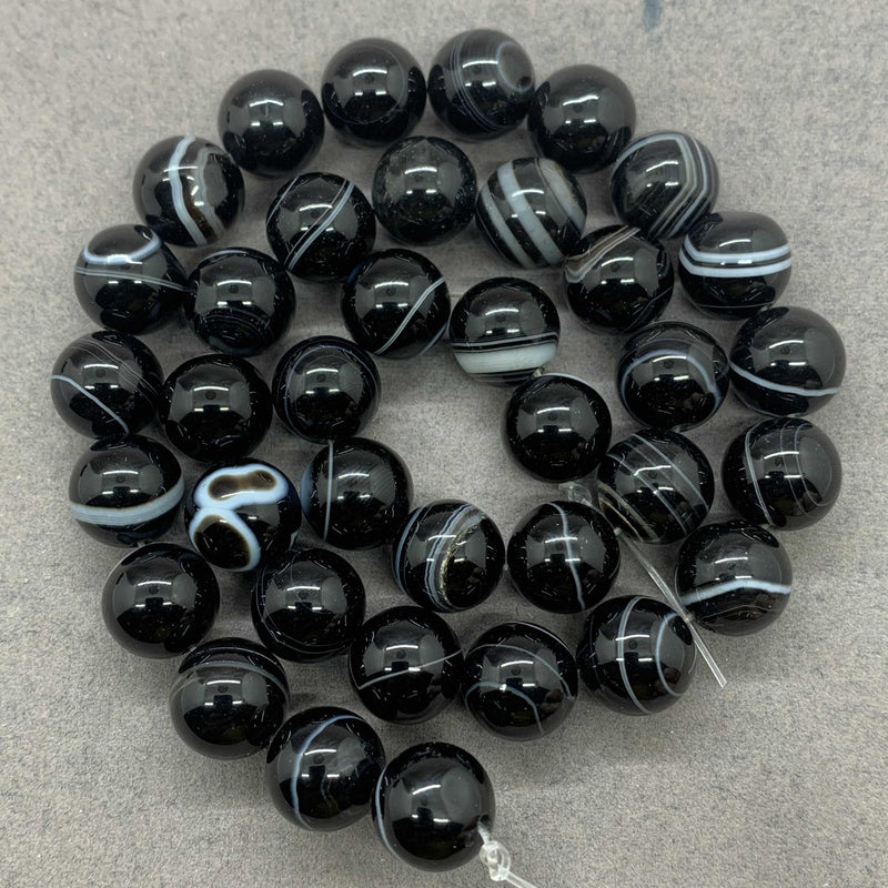 5A High Banded Agate Beads 8-12mm Round Purple Loose Stone Bead DIY Necklace