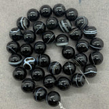 5A High Banded Agate Beads 8-12mm Round Purple Loose Stone Bead DIY Necklace
