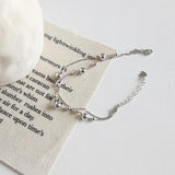 SHANICE S925 Sterling Silver Geometric Ball Round Bead Chain Bracelet