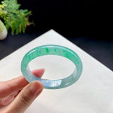 Zheru Jewelry Natural Burmese Jadeite Light Green 54mm-64mm Bracelet