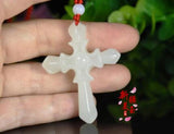 Jadeite Myanmar Natural Jade Cross Pendant Inlay Noble Worker Gift