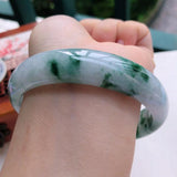 Zheru Jewelry Natural Burmese Jade Flower Two-Color Bracelet Princess Jewelry