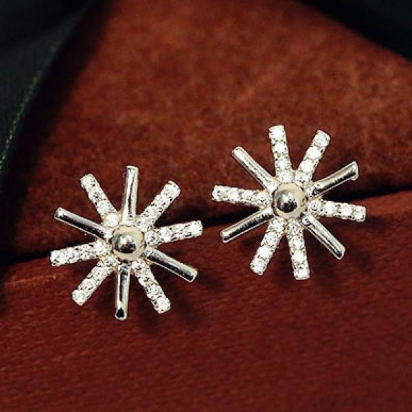 925 Silver Flowers Earrings for Women Girls - Gift Statement Jewelry