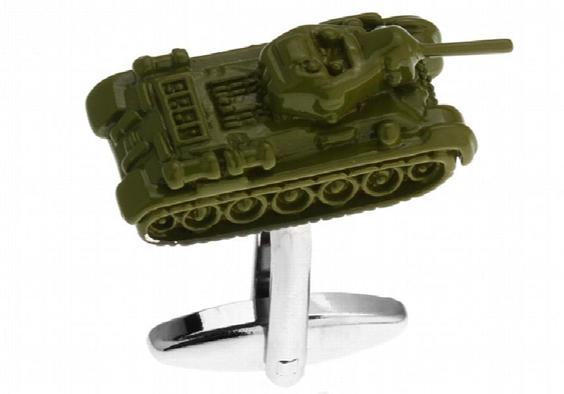 Sunnylink 3D Tank Green Cufflinks for Shirt