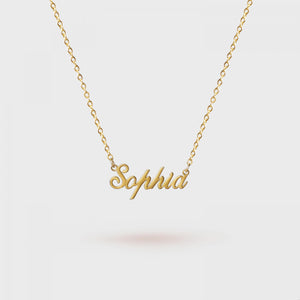 Dainty Name Necklace Stainless Steel Personalized Cursive Nameplate