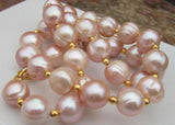 9-10MM Natural South Sea Pink Purple Pearl Bracelet 14K/20