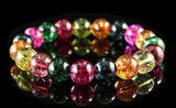 Colorful Watermelon Tourmaline Crystal Stretch Bracelet 7.5'