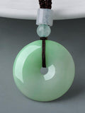 Zheru Jewelry Natural Burmese Jade Donut Pendant Necklace