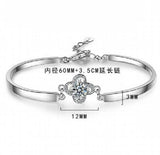 1Ct Moissanite Clover Bracelet 925 Silver Chain Charms For Women