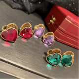 Spring Love Square Earrings with Zircon Light Ear Buckle