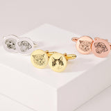 Pet Portrait Cufflinks Engraved Pet Memorial Wedding Gift