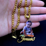 Kids Name Necklace Acrylic Picture Pendant Gift