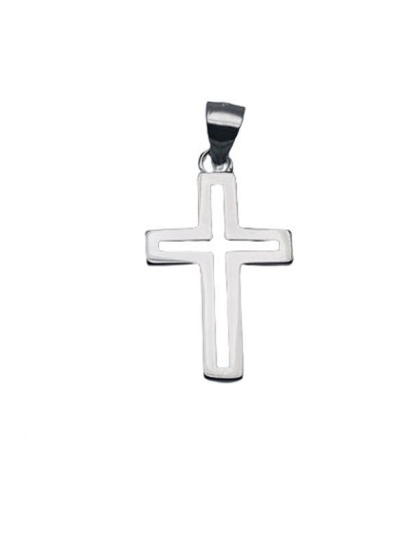 925 Sterling Silver Cross Pendant Rhodium Plated