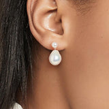 Atlantic Drop Earrings with Pearl Accent