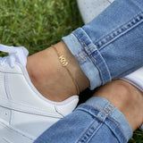 Personalized Initial Anklet, Custom Nameplate Anklet