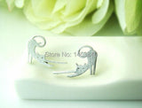 Cute Kitty Fish Ring Adjustable Open Animal Ring Silver Plated