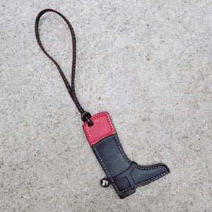 Horse Boots PU Leather Keychain for Women