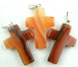 10pcs Natural Stone Crystal Charms Big Cross Pendant DIY Jewelry Making