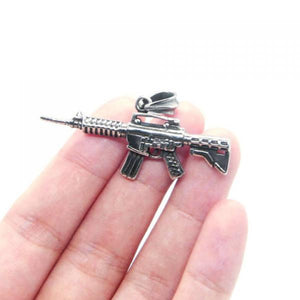 316L Stainless Steel AK47 Gun Pendant Necklace