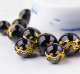 Dragon Carved Glass Beads 8-14MM DIY Jewelry Bracelet Accessories