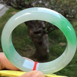 Natural Burmese Emerald Green Two-tone Bangle Princess Jewelry