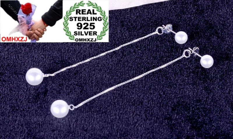 925 Silver Star Pearl Tassel Earrings