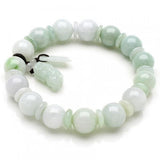 Emerald 10MM JADE Beads Bracelet Adjustable Bangle Hand-Carved Luck Amulet