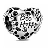 Paw Print & Heart Charm Beads for Silver 925 Bracelet DIY Jewelry