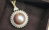 925 Silver Sun Flower Pendant with Pearls and Yellow Zircon