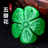 Handcarved Green Jadeite Flower Beads for DIY Jade Accessories